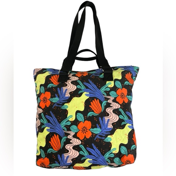 Target Handbags - Target Latino Heritage Month Tote Bag Black Floral 14x16x4‎